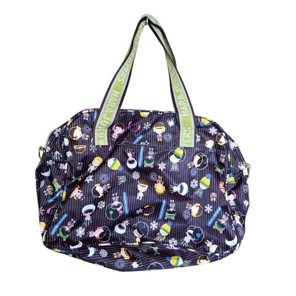 Y2K Harajuku Lovers black snowflake print kawaii duffel shoulder bag purse - Picture 3 of 11